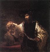REMBRANDT Harmenszoon van Rijn Aristotle with a Bust of Homer  jh Spain oil painting artist